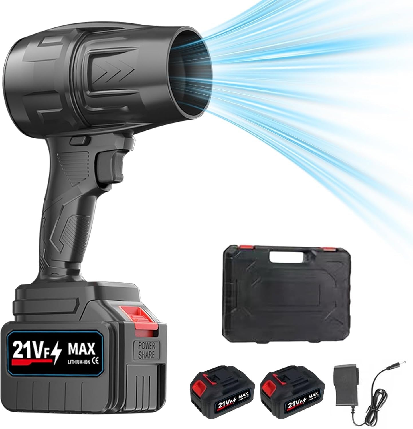 Turbo Jet Blower – 40,000RPM Cordless Air Duster with 2 Batteries & Charger